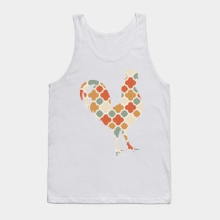 Rooster Silhouette with Pattern Tank Top